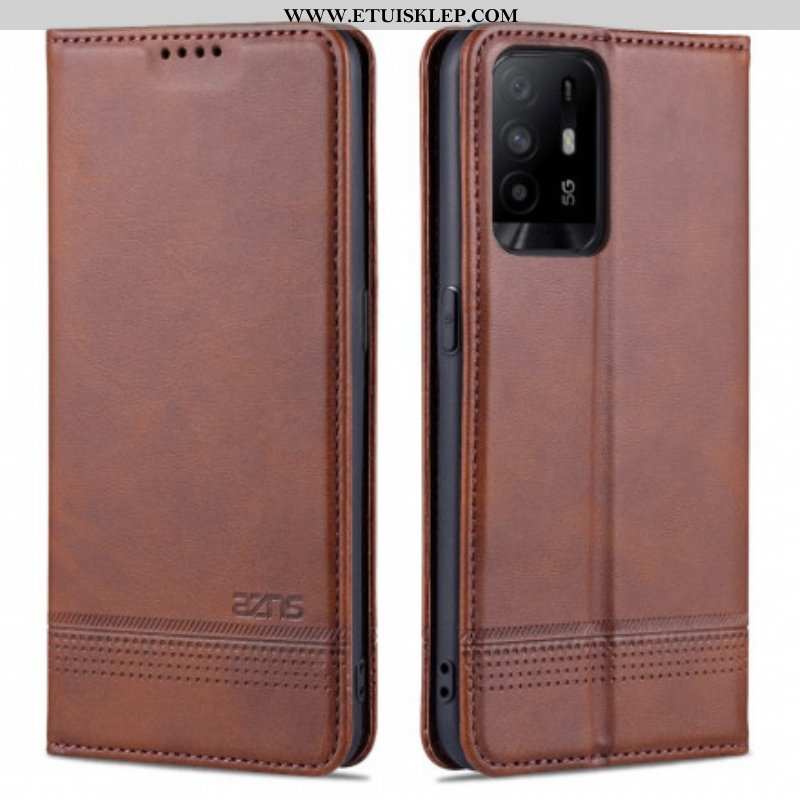 Etui Na Telefon do Oppo A94 5G Etui Folio Stylizacja Skóry Azns